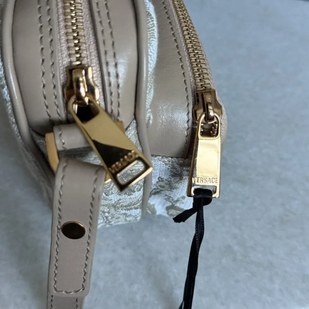 Versace Fabric Jacquard and Leather Bag Crossbody‎ Shoulder Bag, 1012856